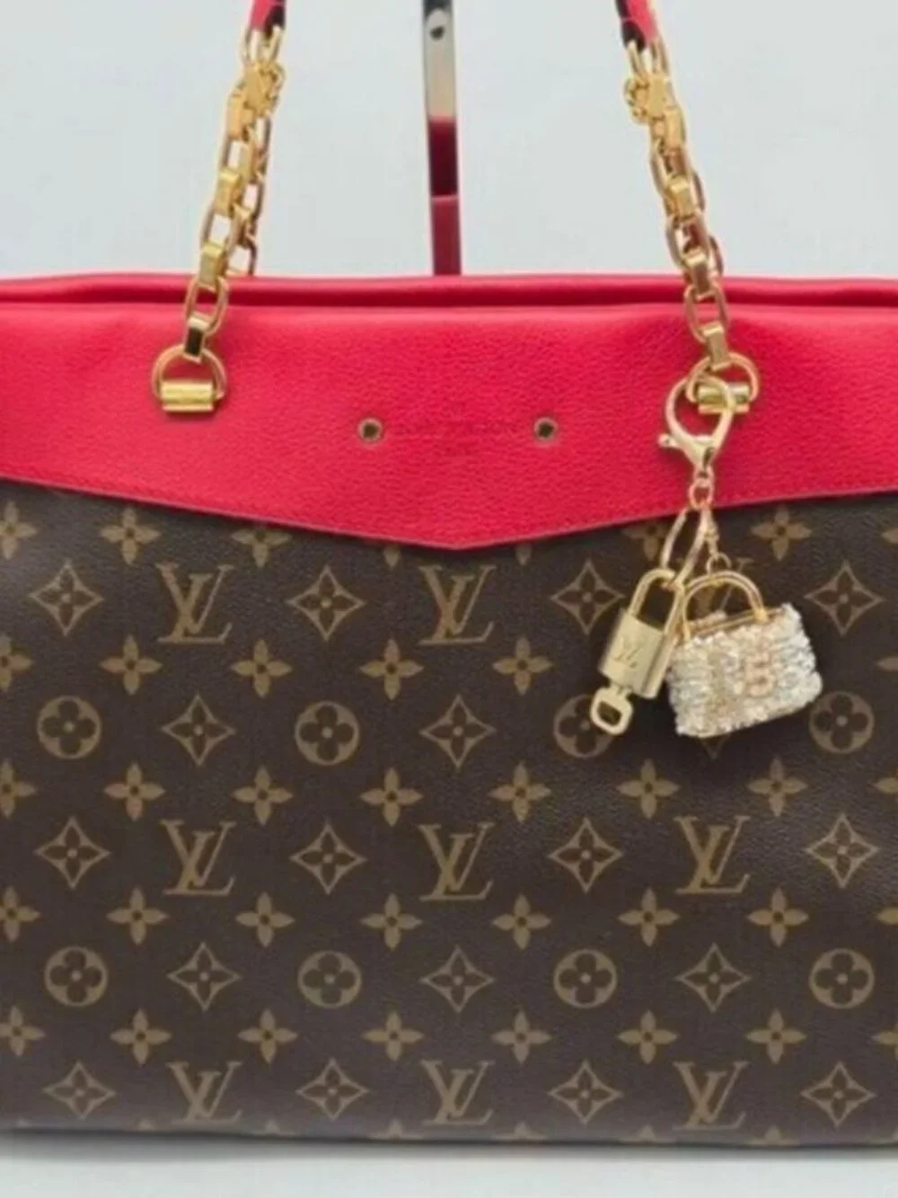 Authentic Louis Vuitton Padlock & Key Gold ✨Unbranded Bag Charm Keychain